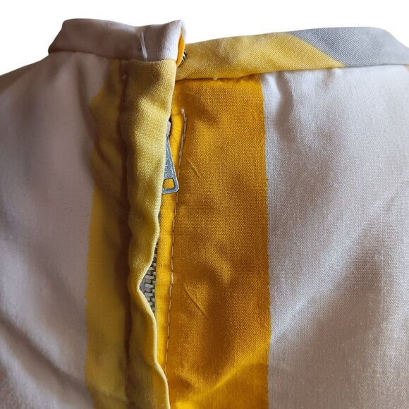 sz 8 Vintage Rockabilly Dress 1950's Jane Ann Yellow White Striped Belted USA - Picture 8 of 11